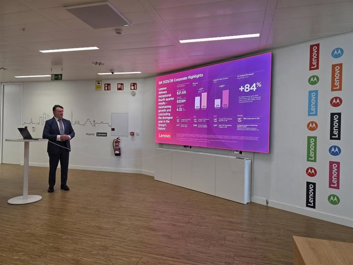 El director general de Lenovo Iberia, Alberto Ruano, presentado los resultados del Q4 y fin del año fiscal de Lenovo a nivel global y en la región Iberia