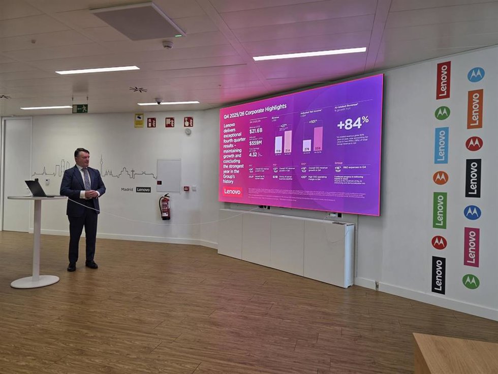 El director general de Lenovo Iberia, Alberto Ruano, presentado los resultados del Q4 y fin del año fiscal de Lenovo a nivel global y en la región Iberia