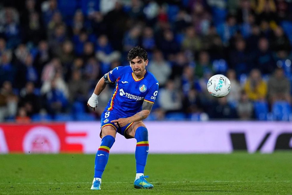 Mauro Arambarri durante un partido del Getafe CF