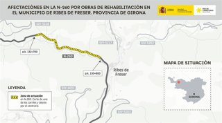 Imagen de las afectaciones en la N-260.