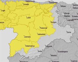 Avisos por tormentas este sábado en Castilla y León.