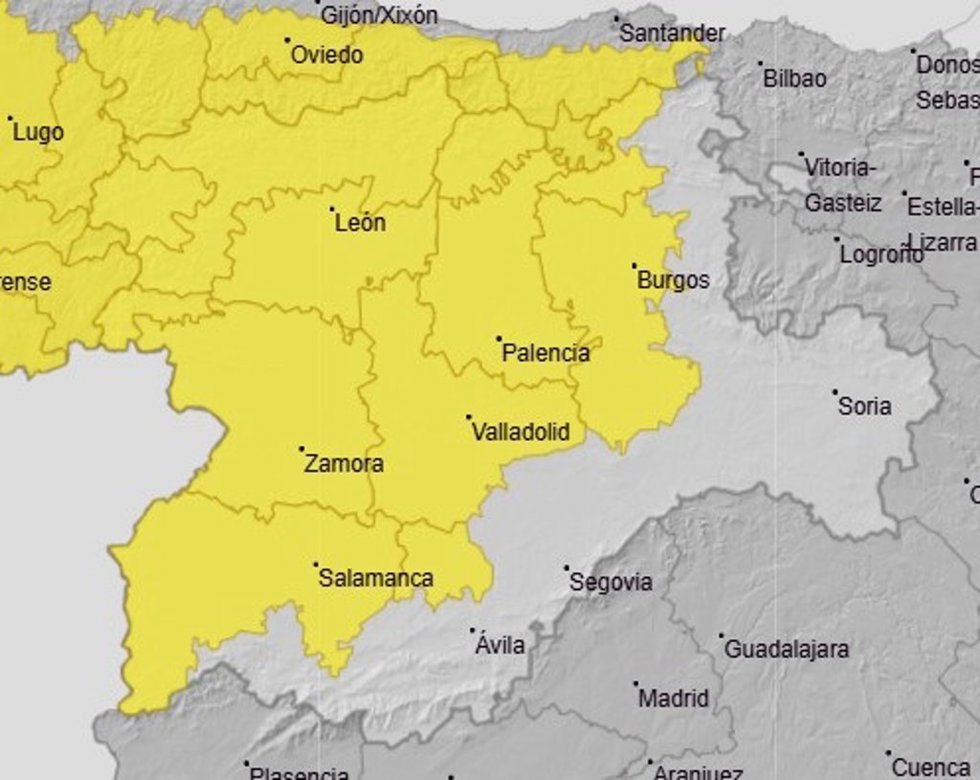 Avisos por tormentas este sábado en Castilla y León.
