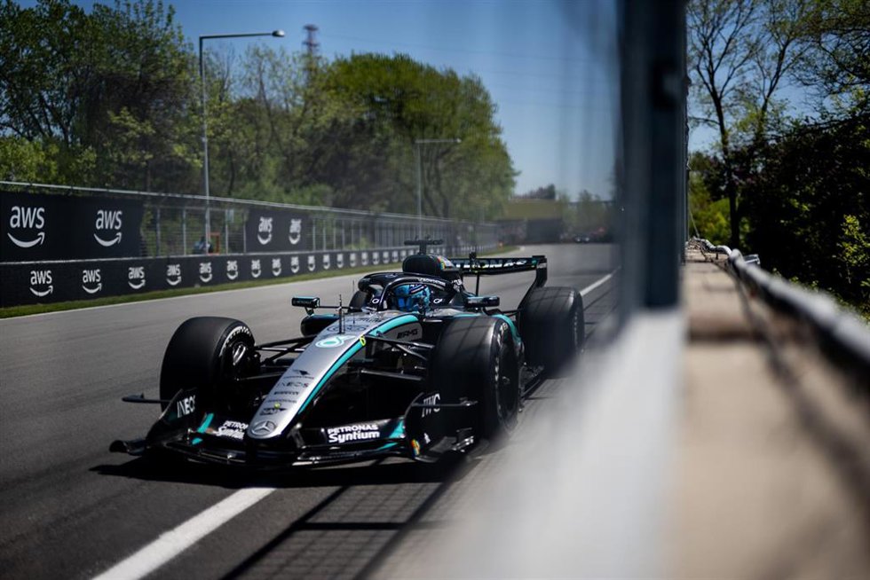 George Russell (Mercedes), durante una carrera.