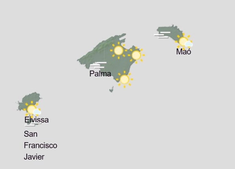 Predicción meteorológica para este hoy, sábado 23 de mayo, en Baleares: cielo poco nuboso o despejado