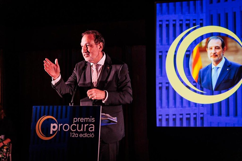 El conseller de Justicia y Calidad Democrática de la Generalitat, Ramon Espadaler, en la gala de los Premis Procura 2026