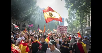Miles de personas piden en Madrid la dimisión de Sánchez en una marcha apoyada por Vox y PP