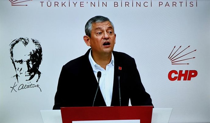 May 21, 2026, Ankara, Turkey: Ozgur Ozel, leader of the Republican People's Party (CHP), is seen speaking at a press conference. A court in Turkey has ruled that the last general congress of the main opposition Republican People's Party (CHP) was declared