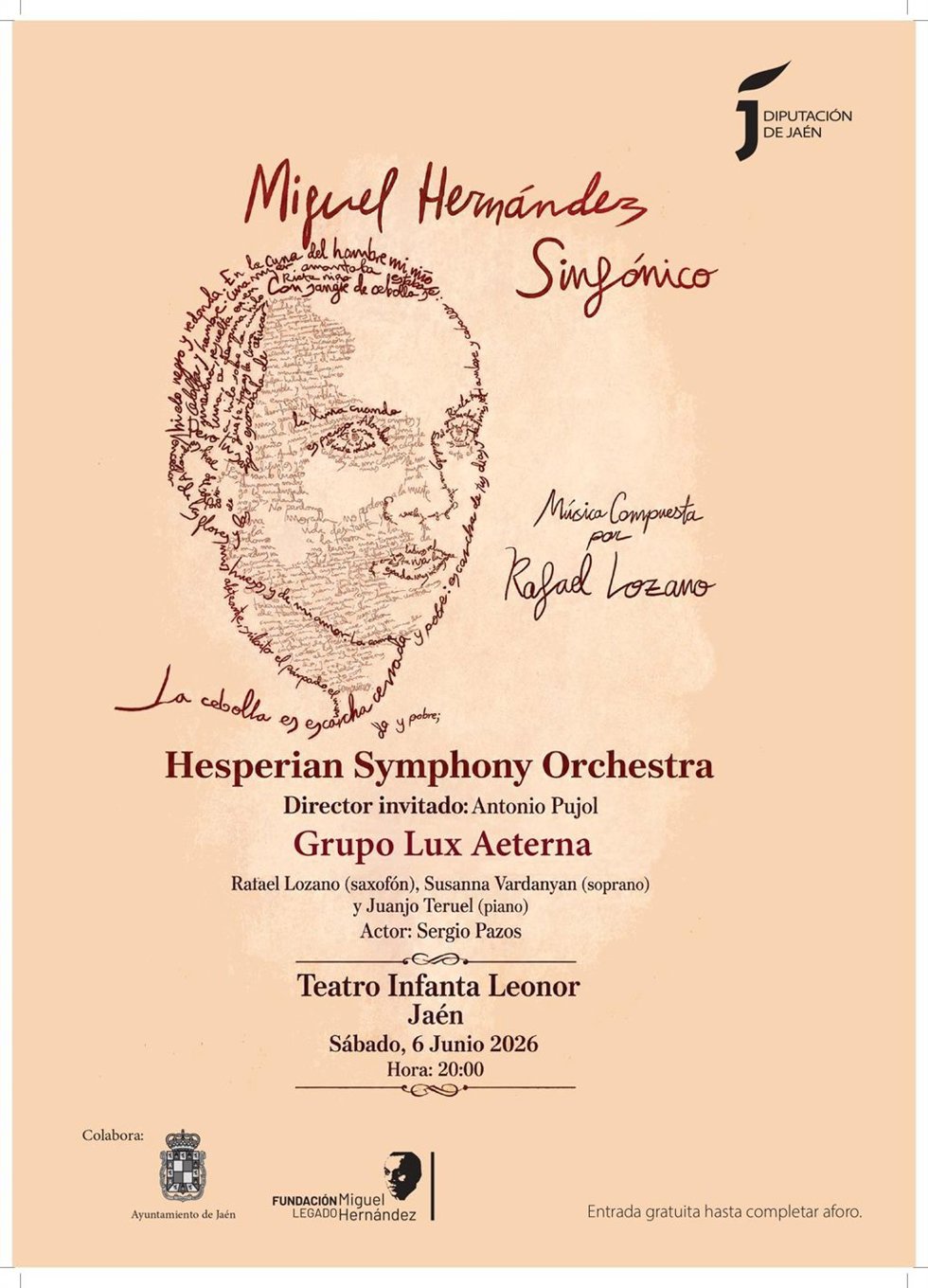 Cartel del concierto del disco 'Miguel Hernández en Jaén'.