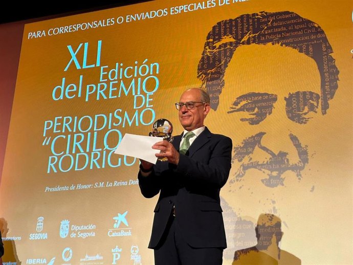 El periodista de TVE José Antonio Guardiola gana el XLI Premio de Periodismo Cirilo Rodríguez