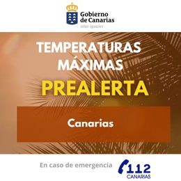 Prealerta por temperaturas máximas en Canarias