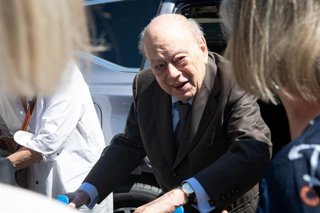 El expresidente de la Generalitat de Cataluña, Jordi Pujol, asiste a la inauguración de la plaza Ricard Masó, a 23 de mayo de 2026, en Girona, Catalunya (España).