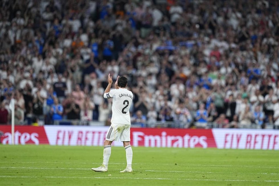 El lateral español Dani Carvajal, en su último partido con el Real Madrid CF.