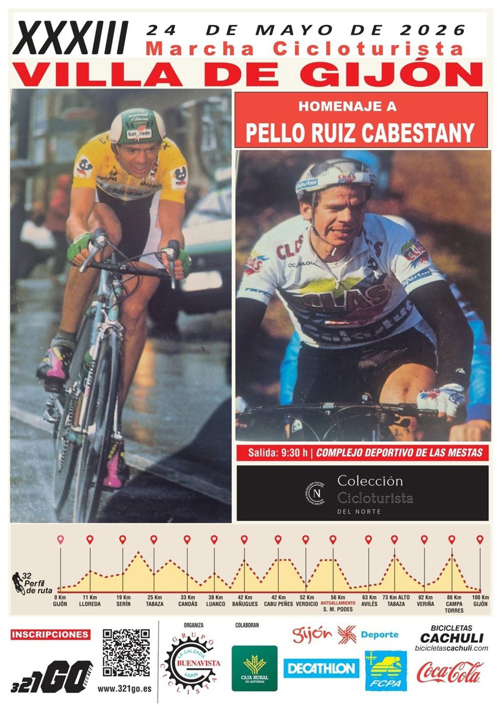 Cartel de la XXXIII Marcha Cicloturista Villa de Gijón.