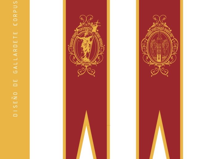 Diseño de los nuevos gallardetes para la procesión del Corpus, que se estrenan en este 2026.