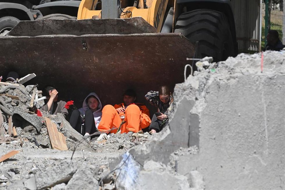 Imagen de archivo de las secuelas de un bombardeo ruso en Kiev