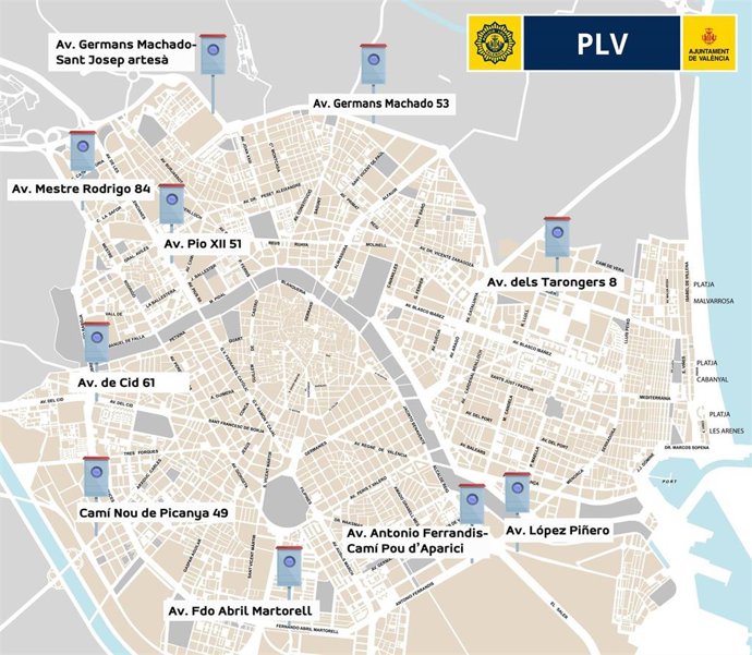 Mapa de los diez nuevos radares.
