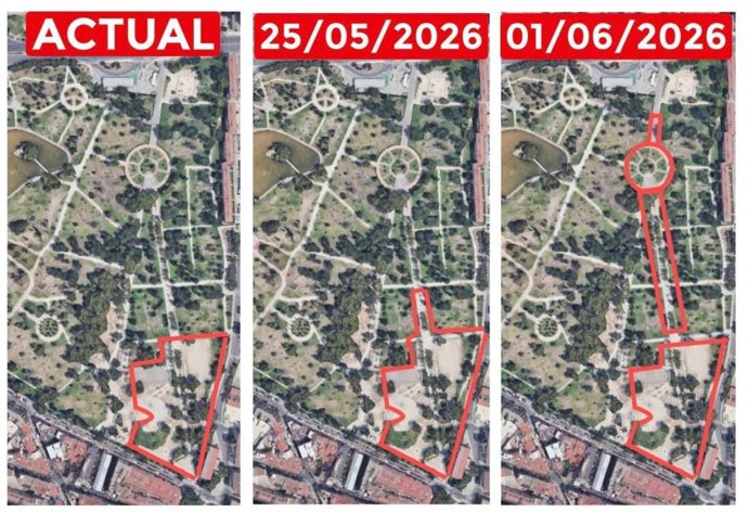 Croquis con el avance de las obras en el Parque del Tío Jorge.