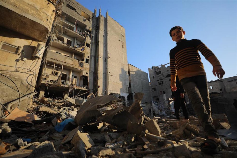 Edificio bombardeado en Nuseirat, Gaza (archivo)