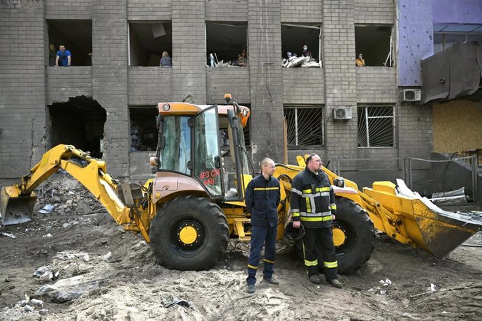 Imagen de archivo de un bombardeo ruso en Kiev 