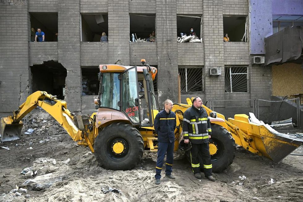 Imagen de archivo de un bombardeo ruso en Kiev 