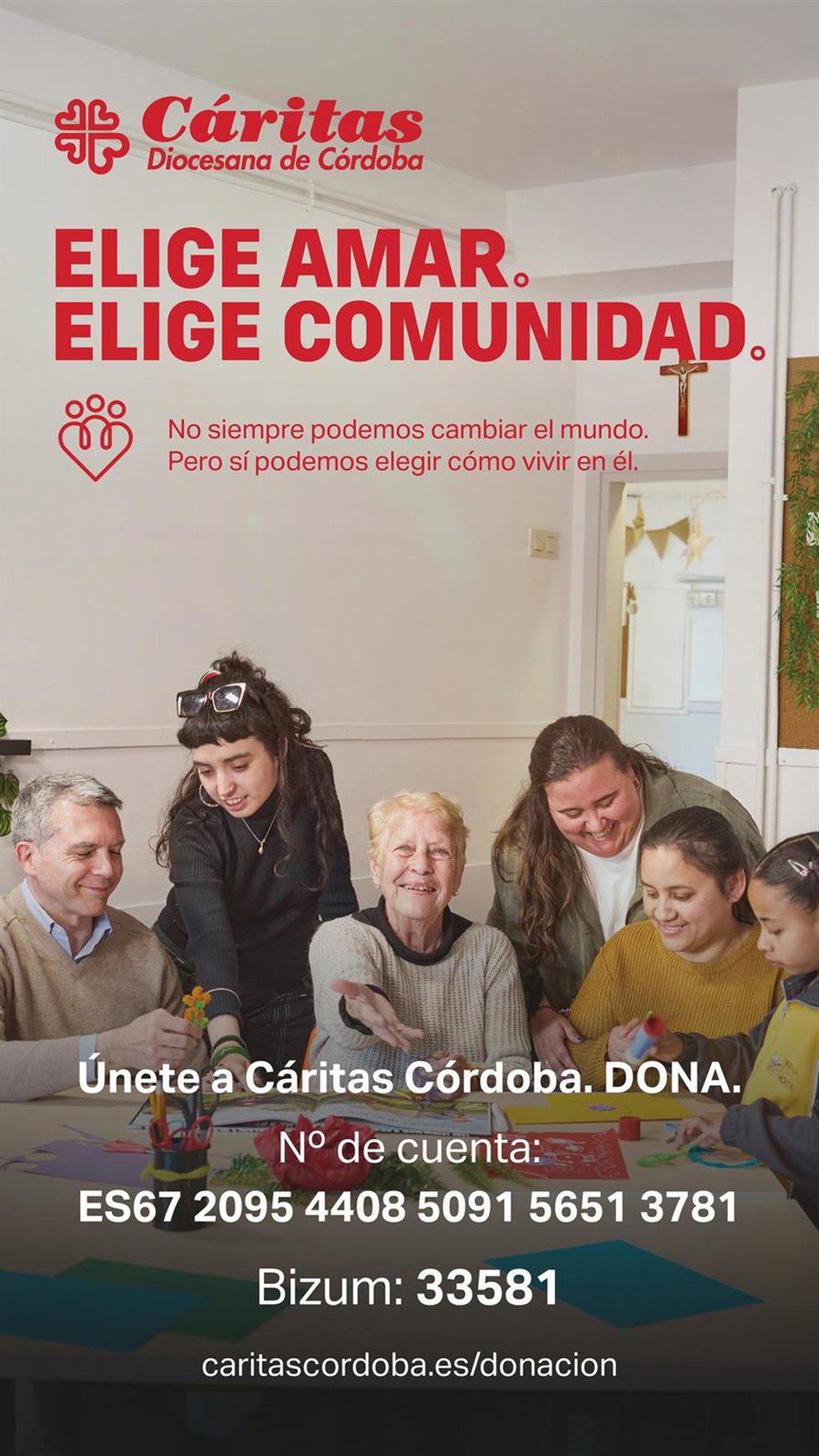 Cáritas Diocesana de Córdoba presenta su campaña de Caridad 2026: 'Elige amar. Elige comunidad'.