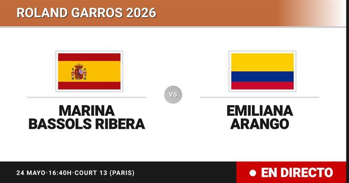 Marina Bassols Ribera - Emiliana Arango: resumen y estadísticas del partido de Sesentaicuatroavos de final de Roland Garros WTA