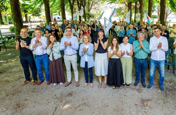 La portavoz nacional del BNG, Ana Pontón, en la presentación de candidatos de Condado y Paradanta, en Salvaterra do Miño, a 24 de mayo de 2026.