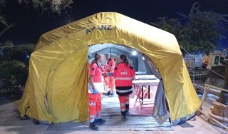 Operativo Ermita en la aldea del Rocío durante la salida de la Virgen