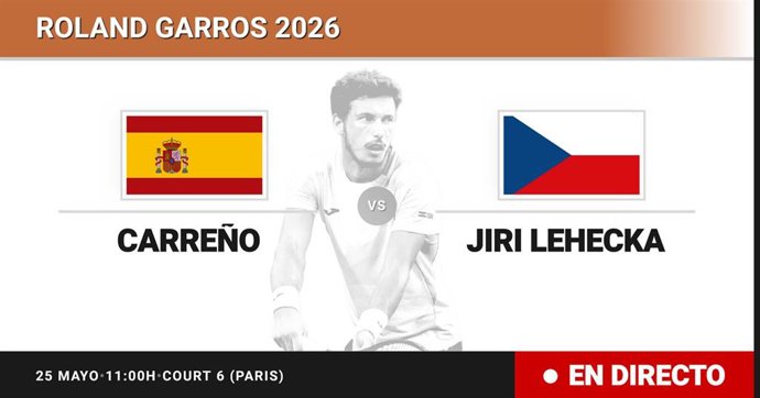 Pablo Carreno Busta - Jiri Lehecka: resumen y estadísticas del partido de Sesentaicuatroavos de final de Roland Garros ATP