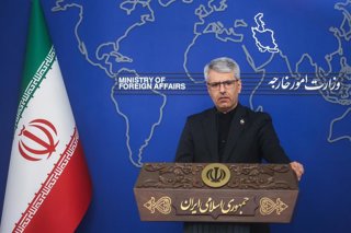 El portavoz del Ministerio de Exteriores de Irán, Esmaeil Baqaei, durante una rueda de prensa en mayo de 2026 (archivo)