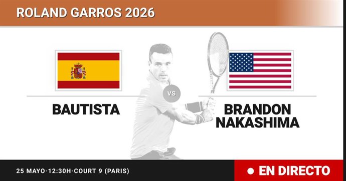 Roberto Bautista Agut - Brandon Nakashima: resumen y estadísticas del partido de Sesentaicuatroavos de final de Roland Garros ATP