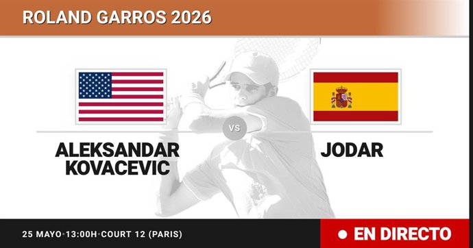 Aleksandar Kovacevic - Rafael Jodar: resumen y estadísticas del partido de Sesentaicuatroavos de final de Roland Garros ATP