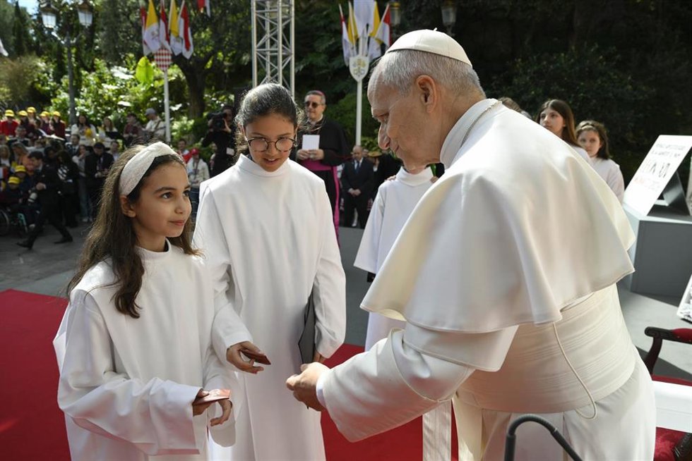 Archivo - El Papa León XIV durante su visita a Mónaco
