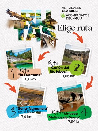 Cuatro rutas interpretativas por la provincia de Soria en el marco de 'RestauraRíos 2026'.