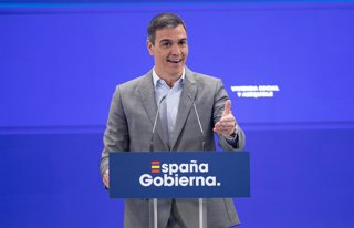 Archivo - El presidente del Gobierno, Pedro Sánchez, preside el acto de suscripción de convenios entre el Ministerio de Vivienda y Agenda Urbana, el Ministerio de Economía, Comercio y Empresa y el Instituto de Crédito Oficial (ICO), en la sede del ministe