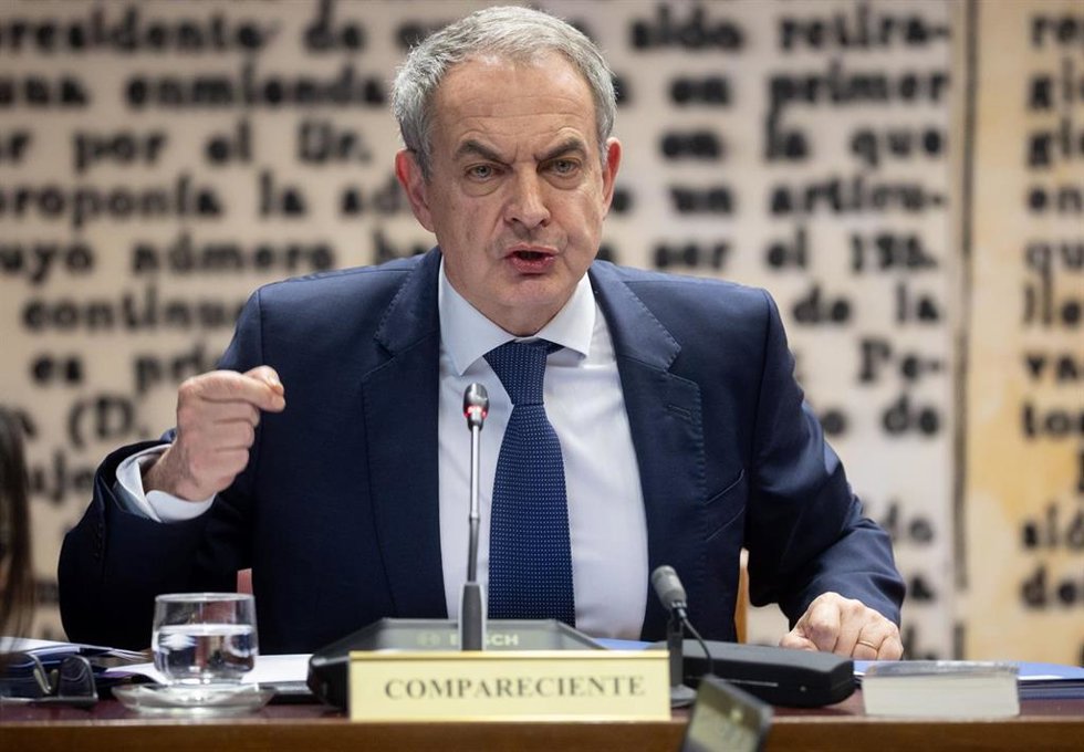Archivo - El expresidente del Gobierno José Luis Rodríguez Zapatero comparece ante la Comisión de Investigación sobre el ‘caso Koldo’, en el Senado, a 2 de marzo de 2026, en Madrid (España). Zapatero ha sido citado por el Partido Popular para dar explicac