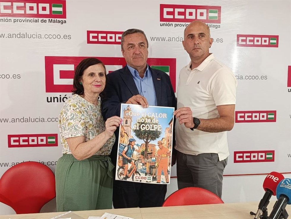Presentación de la campaña "que el calor no te dé un golpe" de CCOO