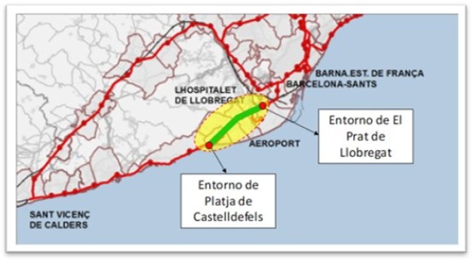 Estudi informatiu per a la implantació de via cuádruple en el tram Castelldefels - El Prat de Llobregat (Barcelona)