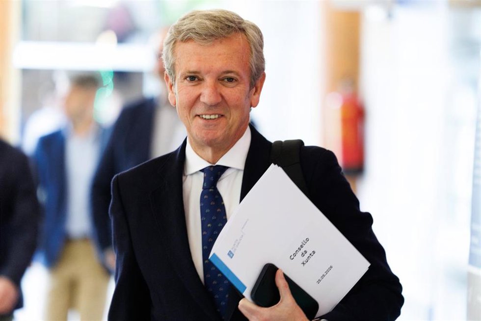 El presidente de la Xunta, Alfonso Rueda, antes del Consello.