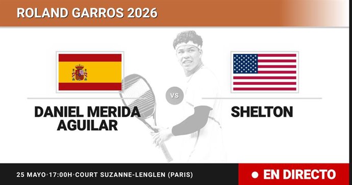 Daniel Merida Aguilar - Ben Shelton: resumen y estadísticas del partido de Sesentaicuatroavos de final de Roland Garros ATP