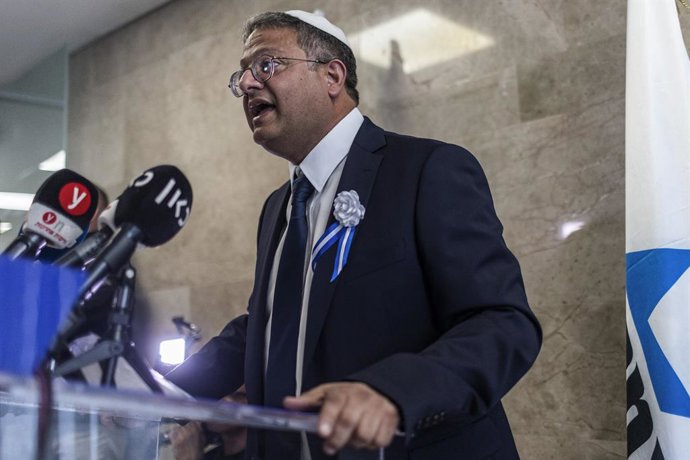 Archivo - Arxiu - El ministre de Seguretat Nacional d'Israel i líder del partit ultradretà Otzma Yehudi, Itamar Ben Gvir