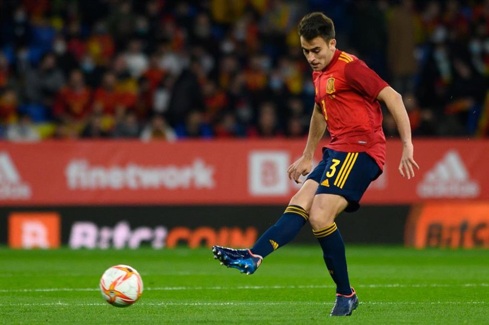 Archivo - El central español Eric García, en un amistoso de la selección española ante Albania.