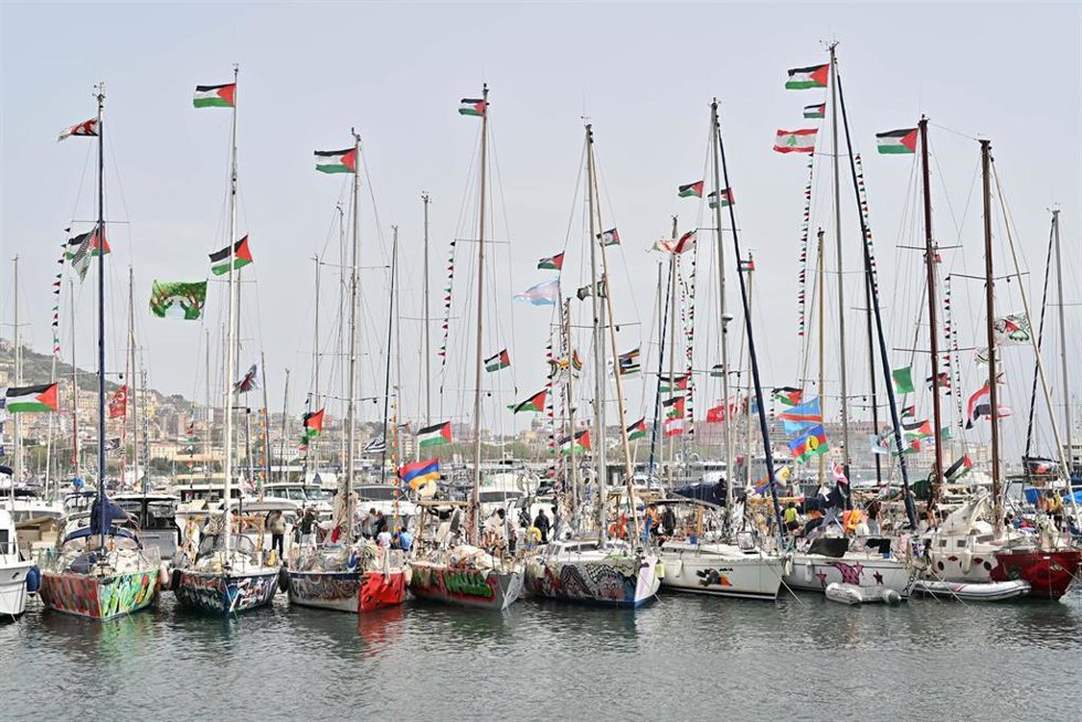 Archivo - Barcos de la Global Sumud Flotilla en Nápoles, Italia (archivo)