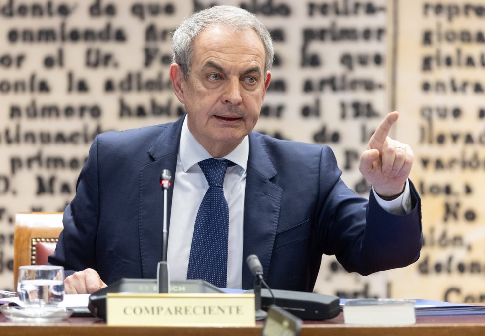 El expresidente del Gobierno José Luis Rodríguez Zapatero comparece ante la Comisión de Investigación sobre el ‘caso Koldo’, en el Senado, a 2 de marzo de 2026, en Madrid (España).