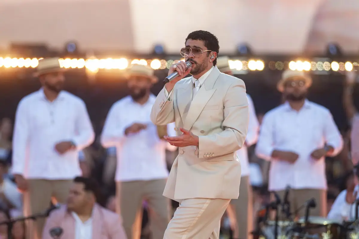Bad Bunny durante su concierto en Barcelona