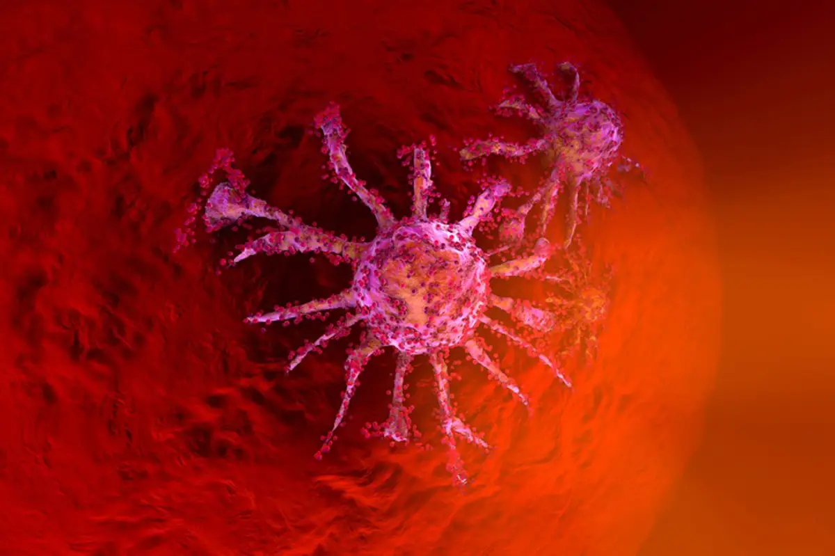 Célula cancerosa en crecimiento