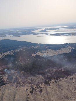 Incendio en el paraje Rincón del Membrillo, en Almonte (Huelva).