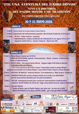 Cartel de la segunda recreación del Padre Hoyos que se celebra en Torrelobatón.