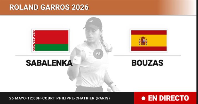Aryna Sabalenka - Jessica Bouzas Maneiro: resumen y estadísticas del partido de Sesentaicuatroavos de final de Roland Garros WTA
