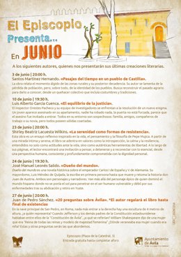 El Ayuntamiento de Ávila acerca al público cinco autores y sus obras en 'El Episcopio Presenta'.